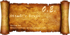 Ottmár Ervin névjegykártya